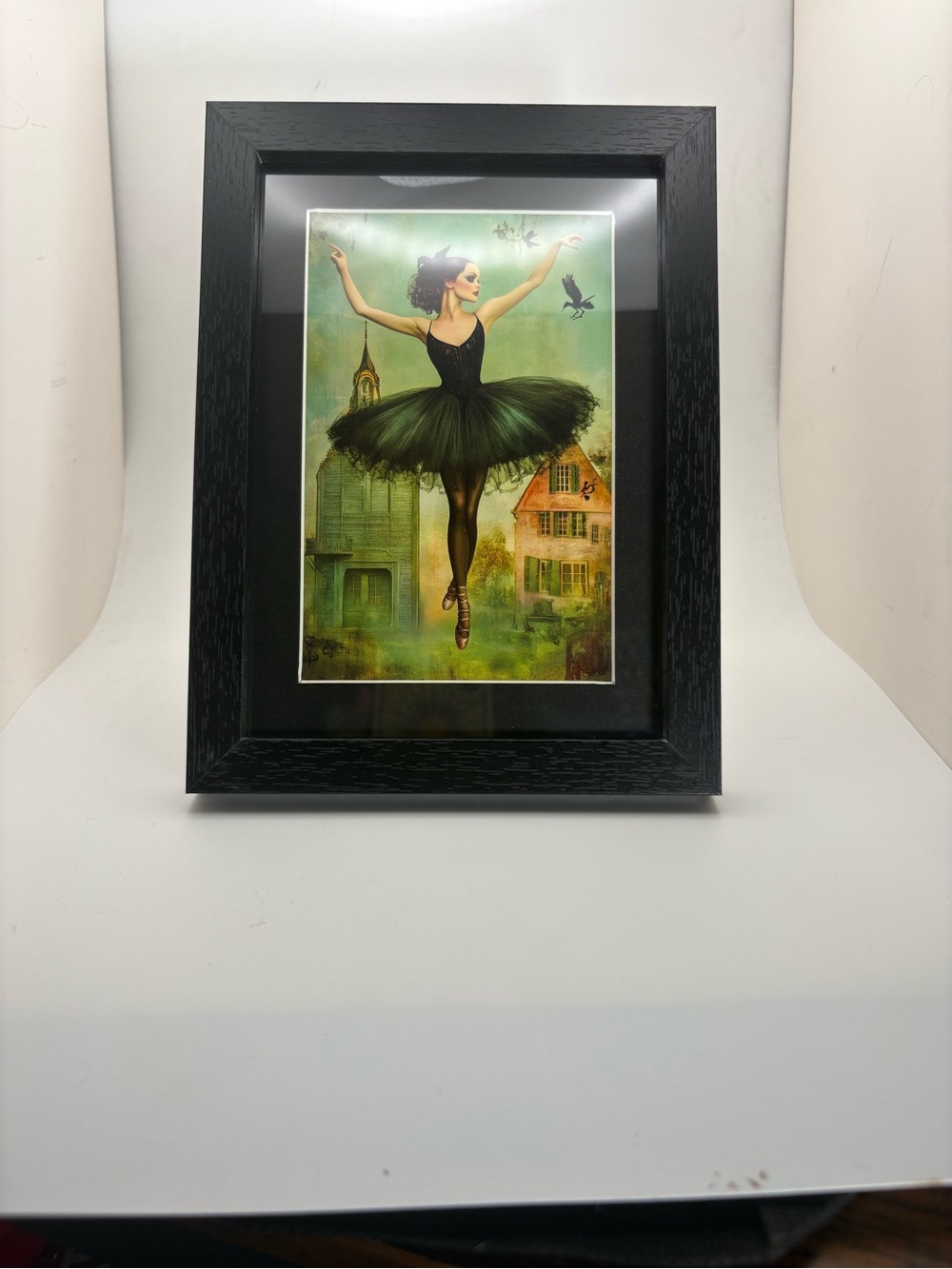 Dark Fairy Ballet Art Print – Framed 5x7 Gothic Whimsy Decor